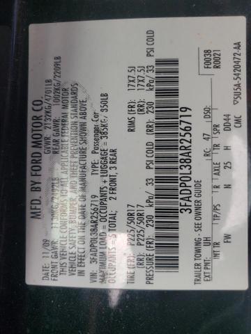 3FADP0L38AR256719 - 2010 FORD FUSION HYBRID BLACK photo 12