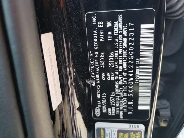 5XXGW4L22GG022317 - 2016 KIA OPTIMA SX შავი ფოტო 12