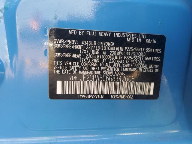 JF2GPABC6G8342606 - 2016 SUBARU CROSSTREK PREMIUM BLUE photo 12