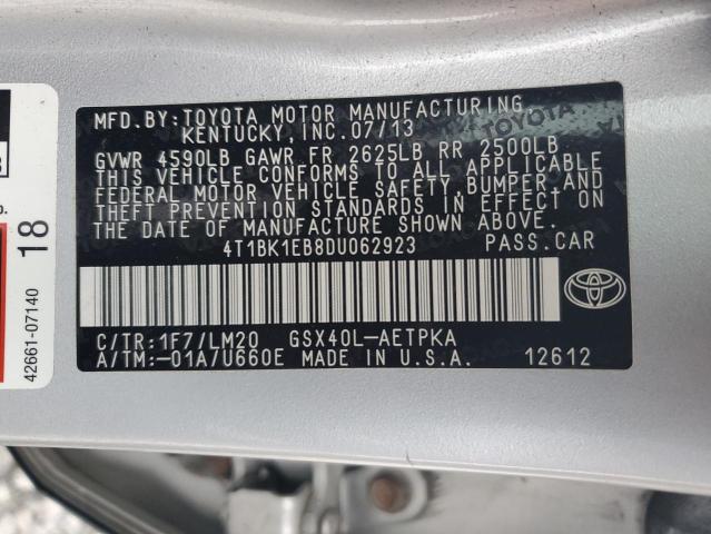 4T1BK1EB8DU062923 - 2013 TOYOTA AVALON BASE Gümüş foto 13