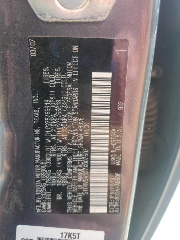 5TFRV54127X007607 - 2007 TOYOTA TUNDRA DOUBLE CAB SR5 GRAY photo 12