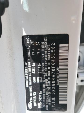 5XXGN4A78FG481562 - 2015 KIA OPTIMA EX WHITE photo 12