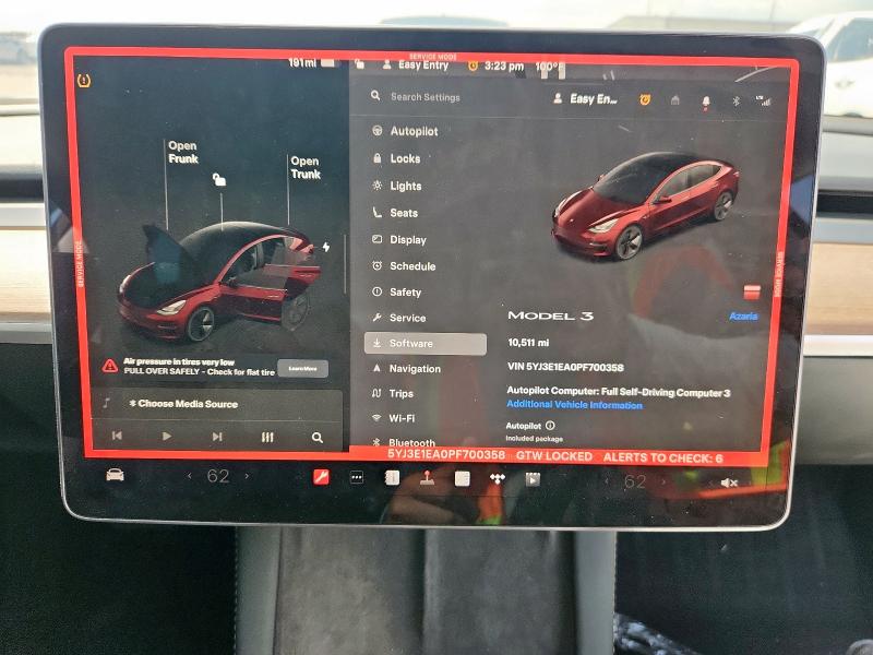 5YJ3E1EA0PF700358 - 2023 TESLA MODEL 3 გრაფიტი ფოტო 9