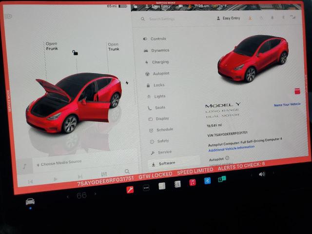 7SAYGDEE6RF031751 - 2024 TESLA MODEL Y 红色 照片 9