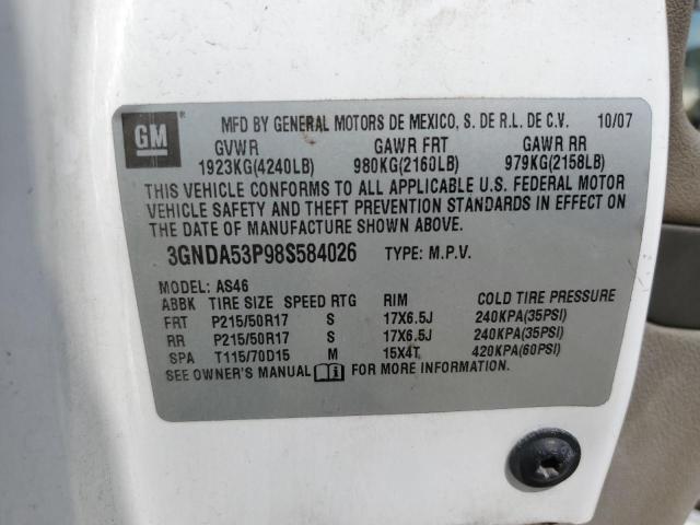 3GNDA53P98S584026 - 2008 CHEVROLET HHR LT თეთრი ფოტო 12