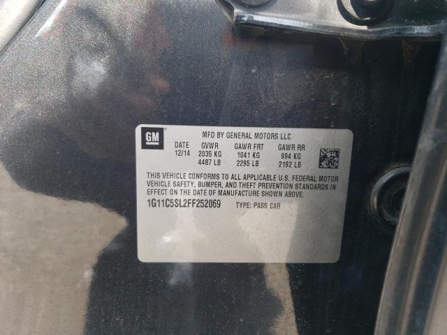 1G11C5SL2FF252069 - 2015 CHEVROLET MALIBU 1LT GRAY photo 12