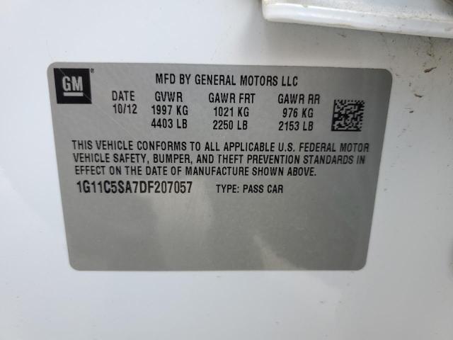 1G11C5SA7DF207057 - 2013 CHEVROLET MALIBU 1LT 白色 照片 12