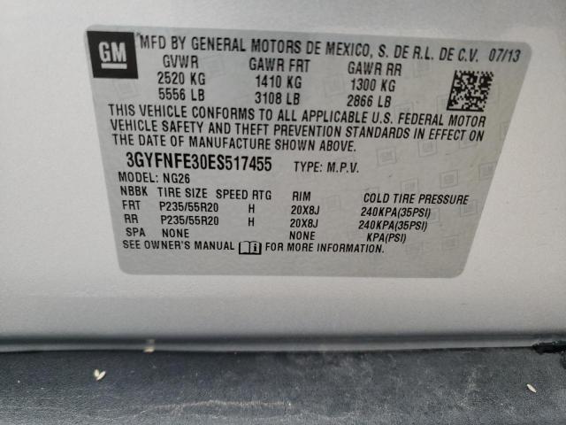 3GYFNFE30ES517455 - 2014 CADILLAC SRX PERFORMANCE COLLECTION Күміс фото 13