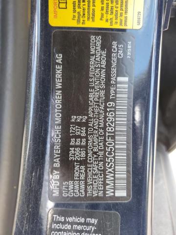 WMWXS5C50FT829619 - 2015 MINI COOPER BLUE photo 12