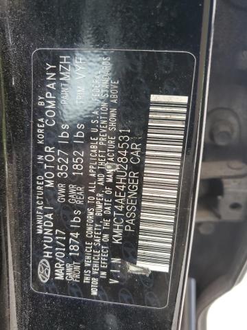 KMHCT4AE4HU284531 - 2017 HYUNDAI ACCENT SE BLACK photo 12