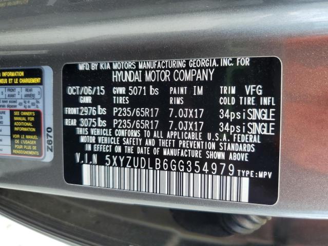 5XYZUDLB6GG354979 - 2016 HYUNDAI SANTA FE S TAN photo 13