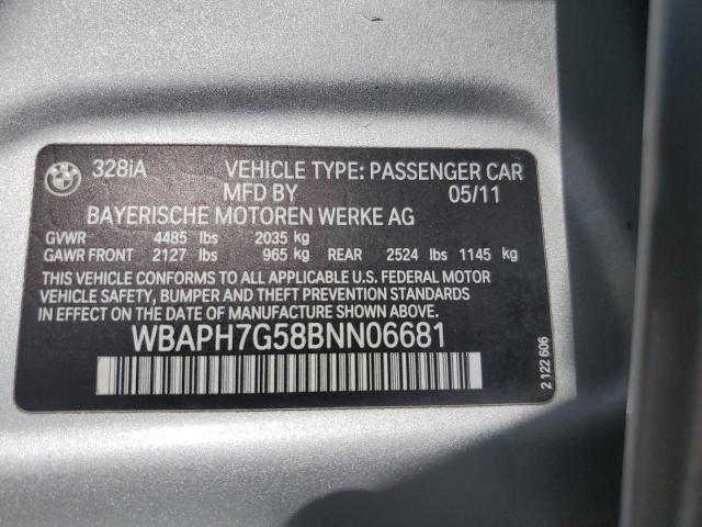 WBAPH7G58BNN06681 - 2011 BMW 328 I SILVER photo 13