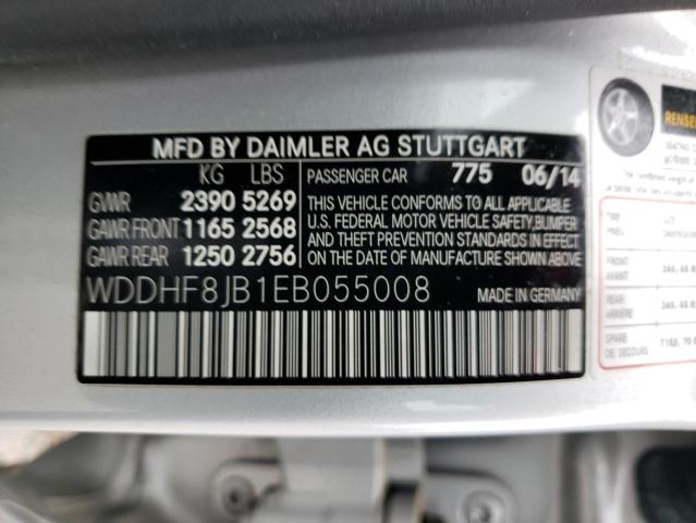 WDDHF8JB1EB055008 - 2014 MERCEDES-BENZ E 350 4MATIC SILVER photo 13