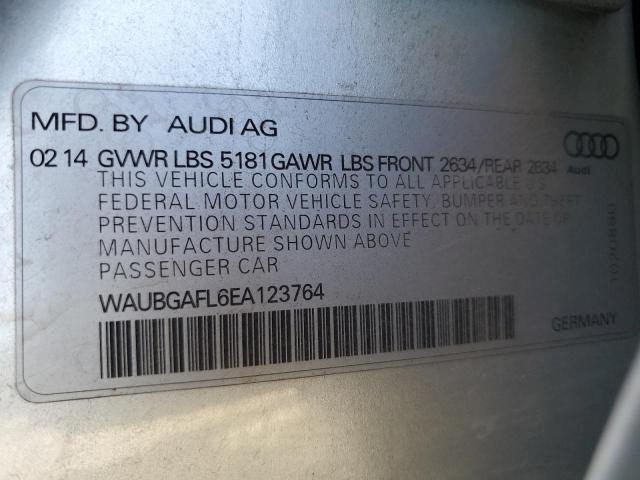 WAUBGAFL6EA123764 - 2014 AUDI S4 PREMIUM PLUS SILVER photo 12