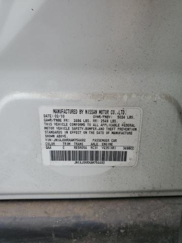 JN1AJ0HRXAM754492 - 2010 INFINITI EX35 BASE Белый фото 13