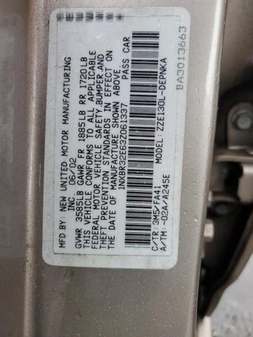 1NXBR32E63Z061337 - 2003 TOYOTA COROLLA CE 银色 照片 12