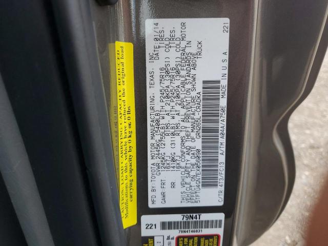 5TFTU4GN7EX056090 - 2014 TOYOTA TACOMA PRERUNNER ACCESS CAB GRAY photo 12