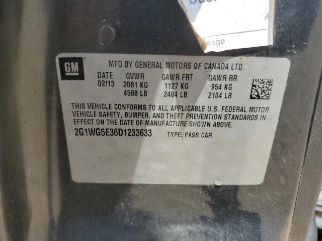 2G1WG5E36D1233633 - 2013 CHEVROLET IMPALA LT 石墨色 照片 12