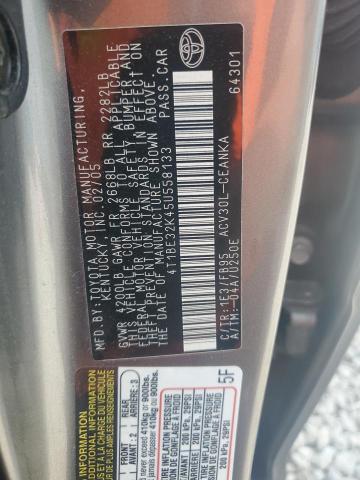 4T1BE32K45U558133 - 2005 TOYOTA CAMRY LE GRAY photo 12