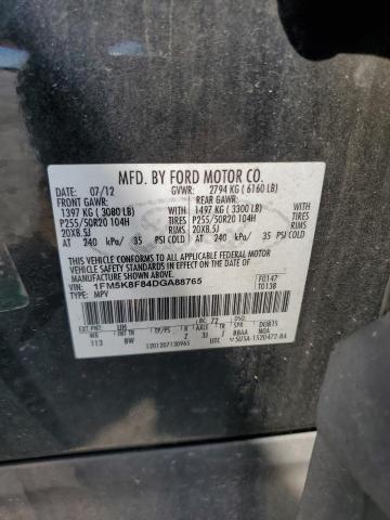 1FM5K8F84DGA88765 - 2013 FORD EXPLORER LIMITED Qara foto 13