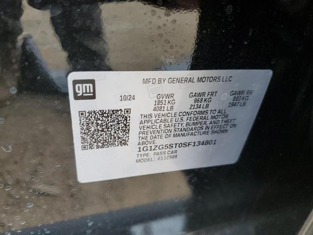 1G1ZG5ST0SF134801 - 2025 CHEVROLET MALIBU RS BLACK photo 13