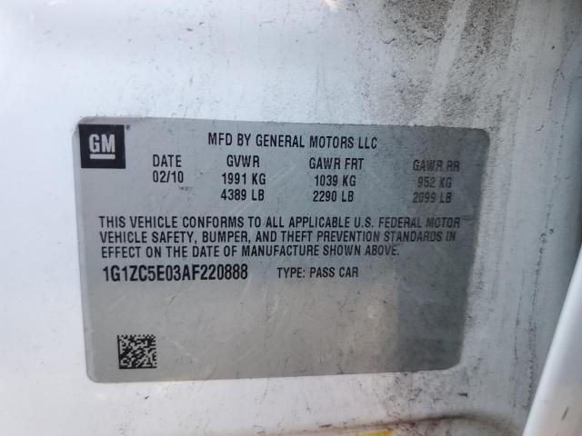 1G1ZC5E03AF220888 - 2010 CHEVROLET MALIBU 1LT 白色 照片 12