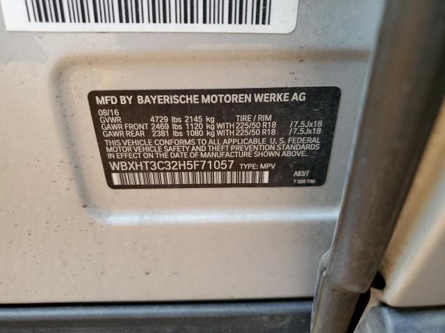 WBXHT3C32H5F71057 - 2017 BMW X1 XDRIVE28I SILVER photo 13