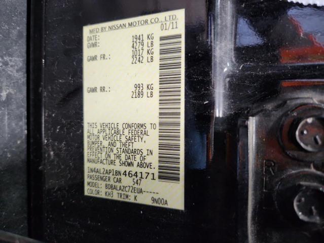 1N4AL2AP1BN464171 - 2011 NISSAN ALTIMA BASE Czarny zdjęcie 13