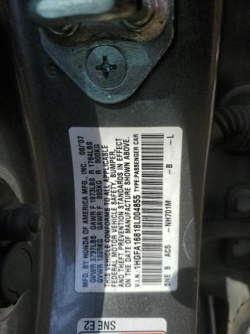 1HGFA16818L004855 - 2008 HONDA CIVIC EX GRAY photo 13