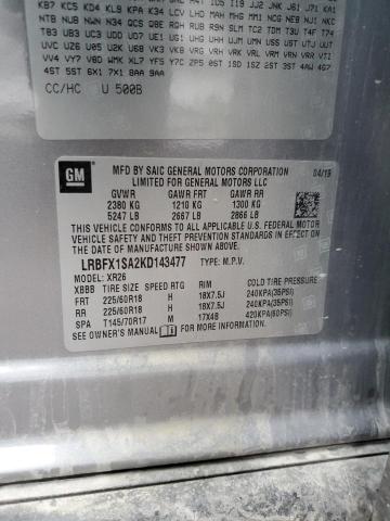 LRBFX1SA2KD143477 - 2019 BUICK ENVISION PREFERRED Gümüş foto 12