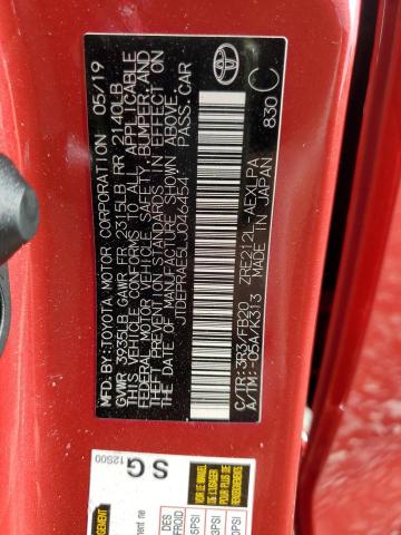 JTDEPRAE5LJ046454 - 2020 TOYOTA COROLLA LE RED photo 12