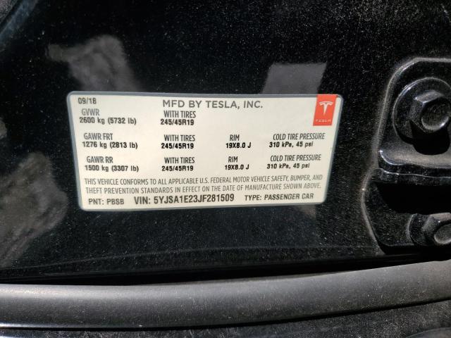 5YJSA1E23JF281509 - 2018 TESLA MODEL S Чорний фото 14