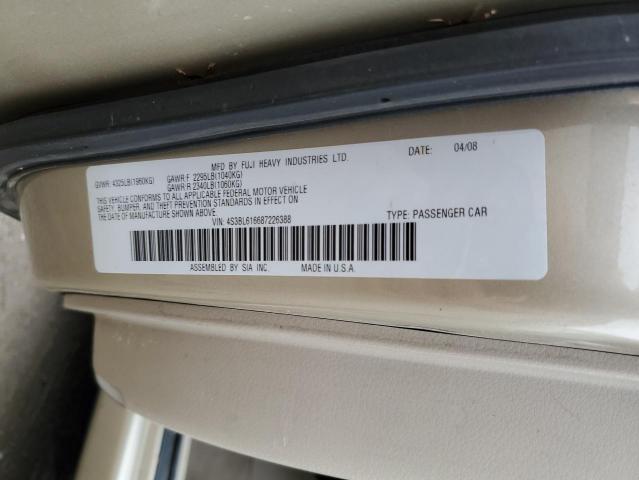 4S3BL616687226388 - 2008 SUBARU LEGACY 2.5I GOLD photo 12