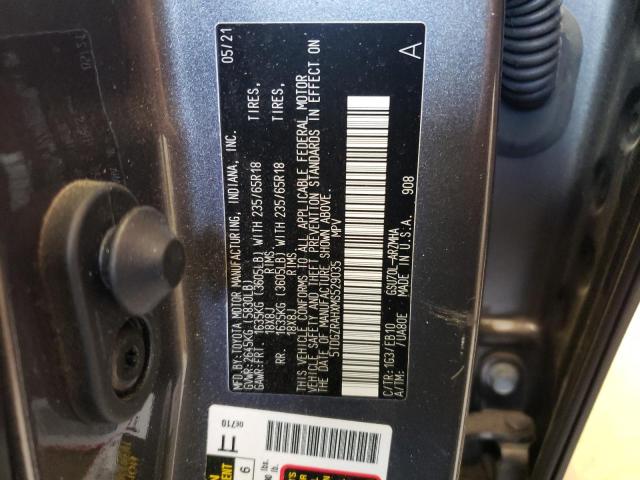 5TDGZRAHXMS529035 - 2021 TOYOTA HIGHLANDER XLE GRAY photo 13