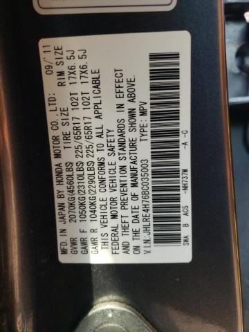 JHLRE4H76BC035003 - 2011 HONDA CR-V EXL GRAY photo 12