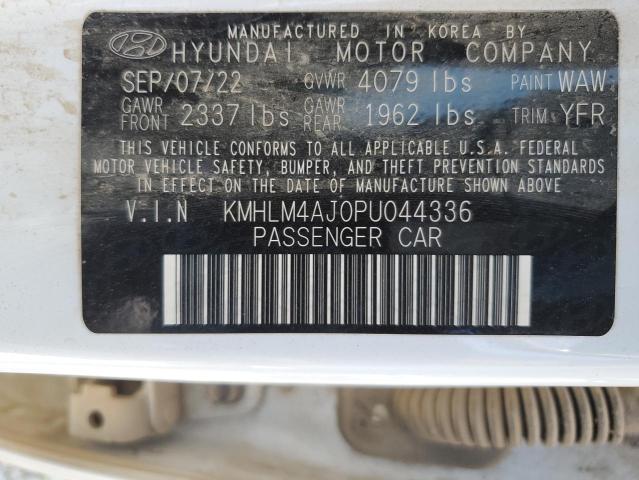 KMHLM4AJ0PU044336 - 2023 HYUNDAI ELANTRA BLUE WHITE photo 13