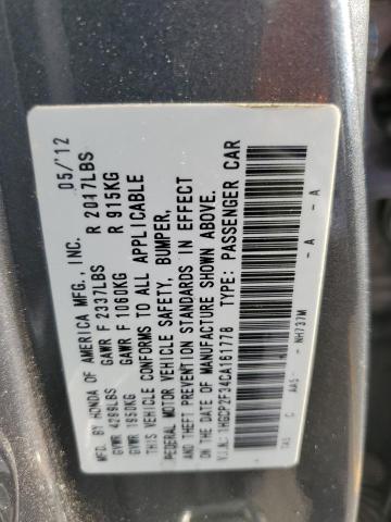 1HGCP2F34CA161778 - 2012 HONDA ACCORD LX GRAY photo 12