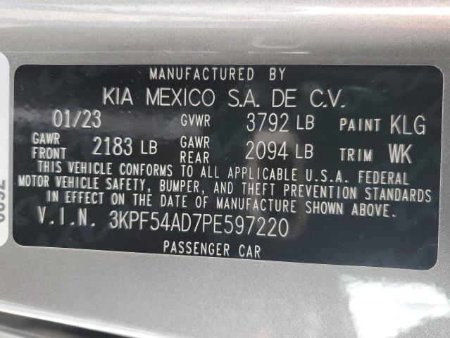 3KPF54AD7PE597220 - 2023 KIA FORTE GT LINE GRAY photo 13