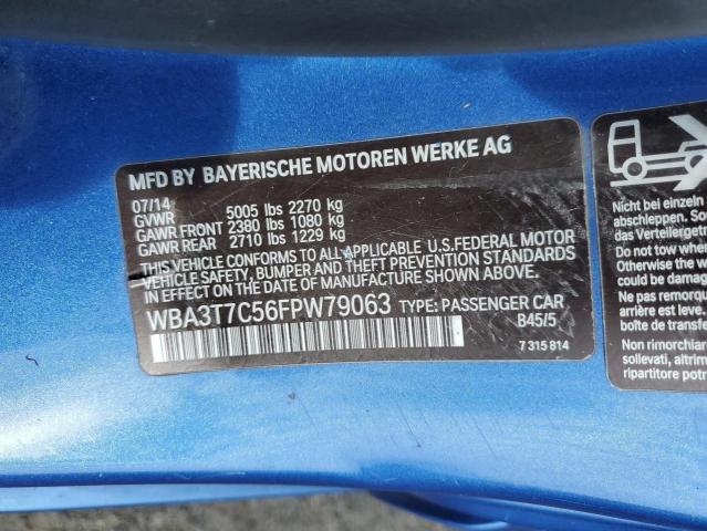 WBA3T7C56FPW79063 - 2015 BMW 435 XI BLUE photo 13