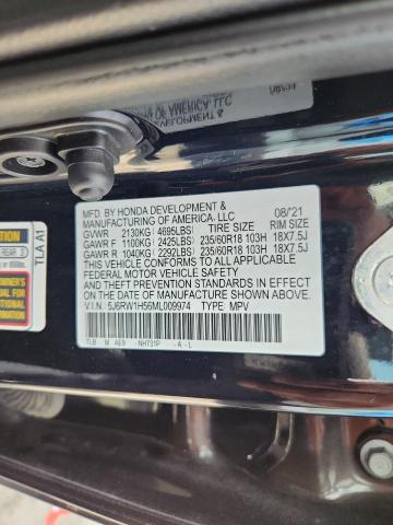 5J6RW1H56ML009974 - 2021 HONDA CR-V EX BLACK photo 14