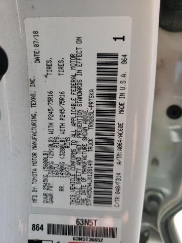 5TFAX5GN4JX128149 - 2018 TOYOTA TACOMA DOUBLE CAB 白色 照片 12