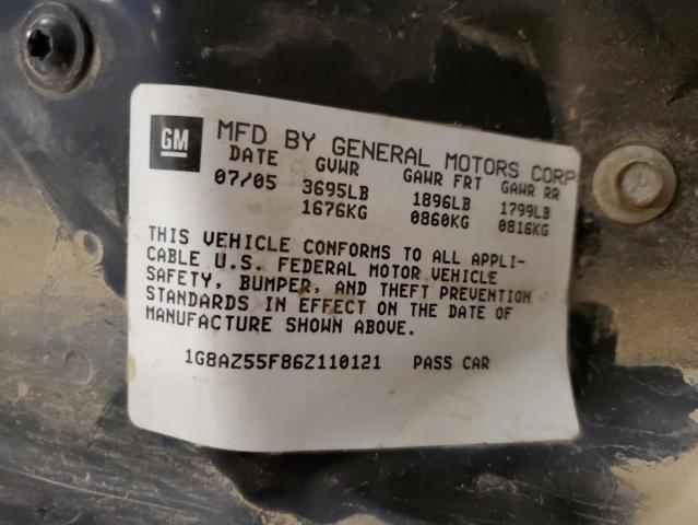 1G8AZ55F86Z110121 - 2006 SATURN ION LEVEL 2 MAROON photo 12