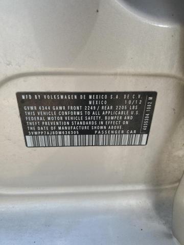3VWPP7AJ8DM636305 - 2013 VOLKSWAGEN JETTA S CREAM photo 12