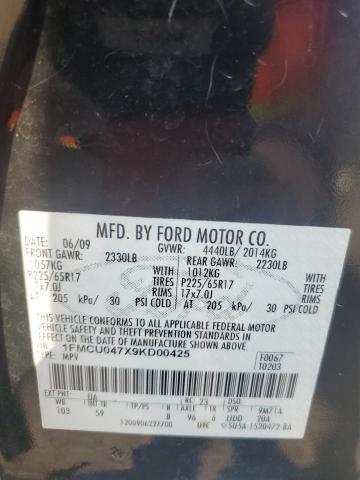 1FMCU047X9KD00425 - 2009 FORD ESCAPE LIMITED შავი ფოტო 13