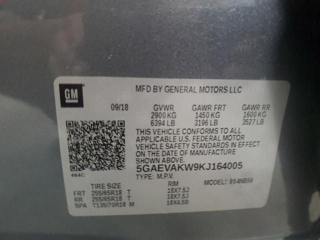 5GAEVAKW9KJ164005 - 2019 BUICK ENCLAVE ESSENCE Boz foto 13