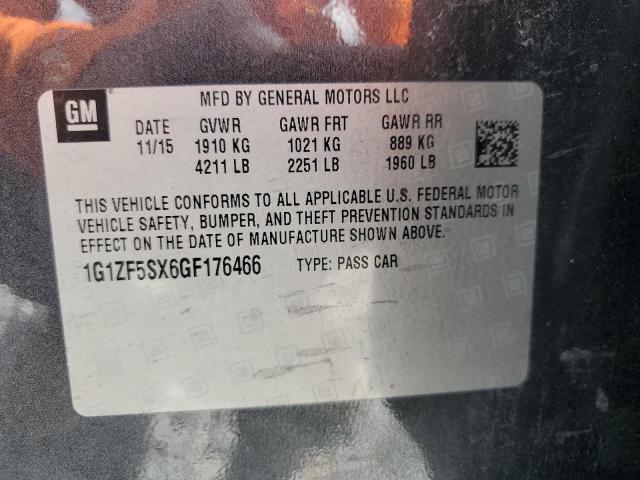 1G1ZF5SX6GF176466 - 2016 CHEVROLET MALIBU LT GRAY photo 12