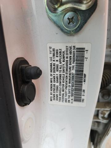 19XFB2F90DE200637 - 2013 HONDA CIVIC EXL Weiß Foto 12