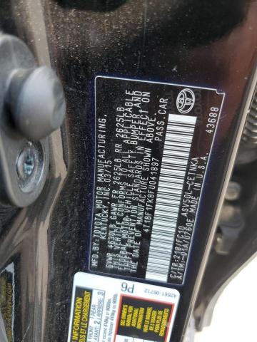 4T1BF1FK8FU041897 - 2015 TOYOTA CAMRY LE BLACK photo 12