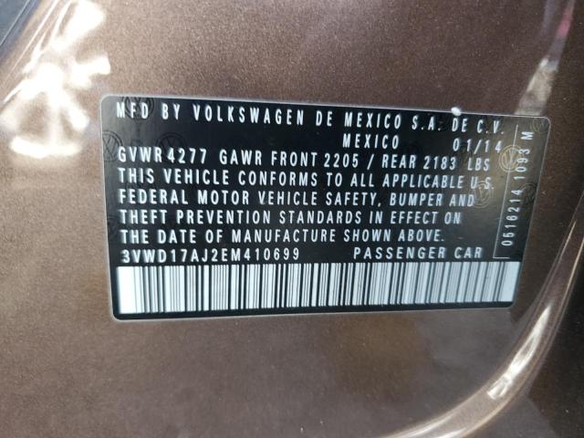 3VWD17AJ2EM410699 - 2014 VOLKSWAGEN JETTA SE TAN photo 13