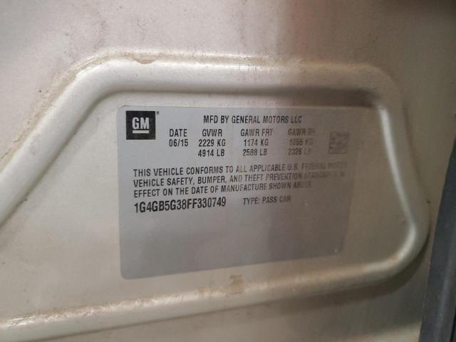 1G4GB5G38FF330749 - 2015 BUICK LACROSSE 米色 照片 12